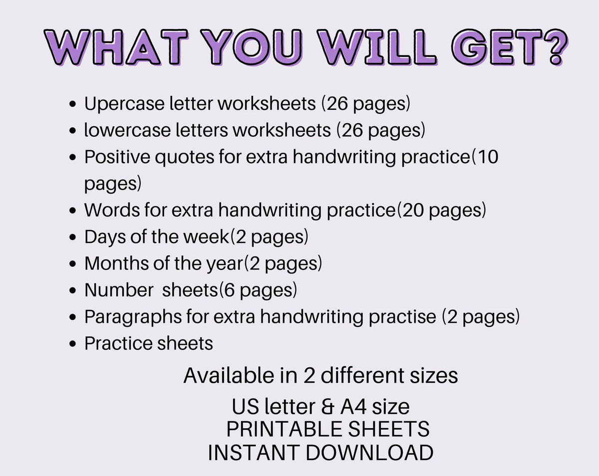 100 Page Neat Hand Writing Workbook| Practice Sheet Guide
