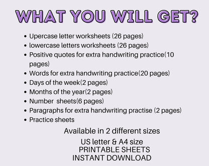 100 Page Neat Hand Writing Workbook| Practice Sheet Guide